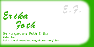 erika foth business card